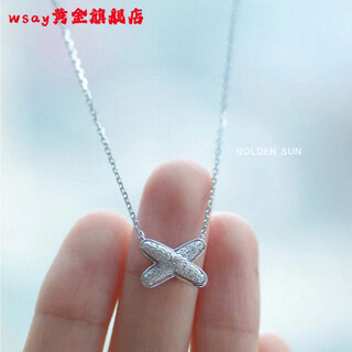 Wsay18/k sand gold diamond l stone chain new style french cross full diamond happy relationship life rose silver type s cross full diamond necklace silver