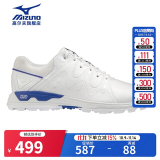 Mizuno (mizuno) golf shoes, same style couple shoes for men and women, new non-slip waterproof nailless golf shoes 51gm2190-01 white blue 39 (245)