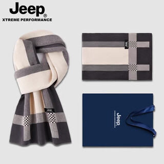 Jeep scarf men's winter neck scarf thickened warm scarf valentine's day birthday gift for boyfriend high-end gift box classic khaki exquisite gift box