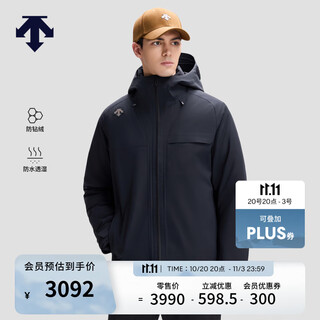 Descente descente thin down liner windproof, waterproof and breathable 3l three-in-one jacket two-piece set for men bk-black xl (180/100a)