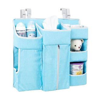 Baby bedside hanging bag storage bag storage bag baby bb diaper non-wet wipes paper storage rack hanging bag hanging basket sapphire blue (not separable)