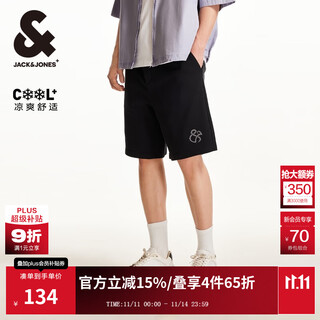 Jack&jones men's 25 years casual shorts men's summer outerwear sportsman shorts cool half-length pants medium pants loose beach pants e40 black l (180)