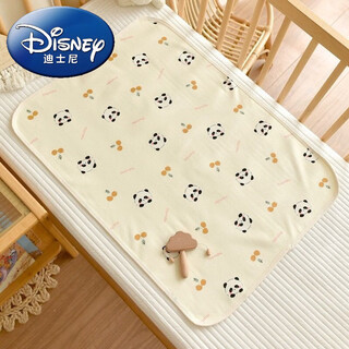 Disney newborn diaper pad baby diaper pad children diaper pad waterproof class a pure cotton washable 1 pack (beige panda) class a knitted cotton 50*70cm
