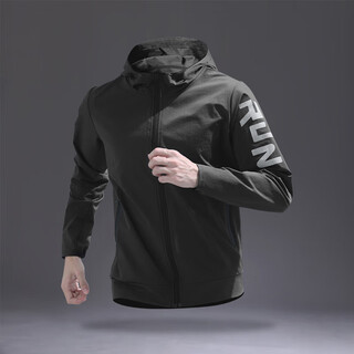 Bmai (bmai) running windproof jacket men's sports cycling suit quick-drying windbreaker autumn outdoor hooded jacket top 2025 new style black black windproof thin m