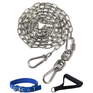 Kangbeni dog leash 304 stainless steel dog chain horse dog german shepherd anti-bite dog leash small, medium and large dog leash dog pet supplies 2mm thick 1.6 meters long (10 jin jin is equal to 0.5 kg of small dog)