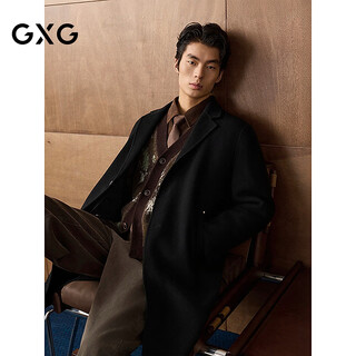 Gxg men's wear shopping mall same style black long coat 2025 winter new arrival g25x264013 black l