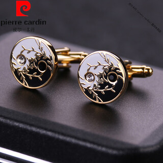 皮尔卡丹（pierre cardin）法国进口品质中国风太极男士袖扣衬衫袖口钉法式扣衬衣袖口男袖钉 中国元素太极风 金色