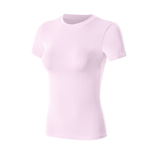 Weightlifting new quick-drying breathable yoga short-sleeved outdoor running sports t-shirt pilates training fitness clothing lilac powder waist shaping_tight fit xl