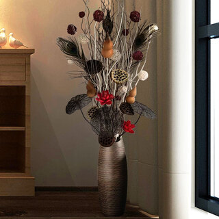 Dry dry branches decoration living room floor dry dry vase ceramic entrance home dragon willow flower arrangement natural dry set of four with ceramic vases