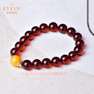 Layun feiyin blood amber bracelet wine red women's single circle chicken oil yellow old beeswax with beads no baking worry-free 10mm blood amber