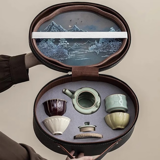 Lanxiangjian souvenir host tea cup tea set retirement souvenir event meeting business gift birthday gift men tea set 1 jd logistics