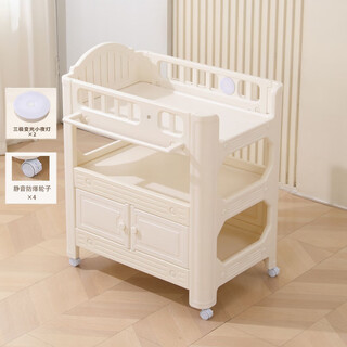 Other homes 5-in-1 baby care portable multi-functional crib replaces the diaper table and is convenient for changing diapers, stroking, and bathing. it has a door model, a night light + silent explosion-proof wheels + three hanging boxes + storage boxes