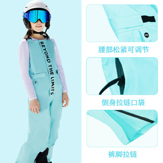 Zailu phoebe elephant children's ski pants overalls single and double snow country cotton pants men's and women's windproof and waterproof warm pants k9502b sky blue pants 110cm 110cm suitable for heights around 105-110cm