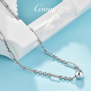 Platinum women's chain with ball bing pt950 cross necklace fashionable platinum necklace women's o-shaped chain bead pendant. priced by gram, please contact customer service before bidding for gold price.