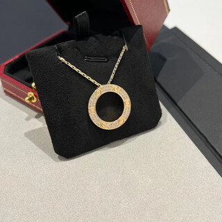 Xingyin quality 18k gold pancake necklace 18k rose gold au750 full diamonds women’s gypsophila large round cake gold 2 full diamonds rose gold