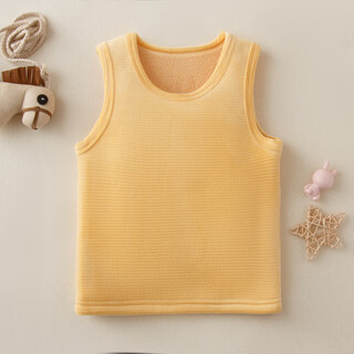 Ultraman children's thermal vest baby inner wear vest boys thickened vest autumn and winter one-piece velvet close-fitting belly protection top velvet vest yellow 100 (recommended height 90-cm)
