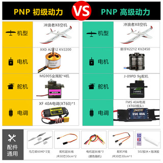 天捷力天空冲浪者X8遥控滑翔机固定翼航模遥控飞机练习机fpv PNP版【高配】 初级动力套餐