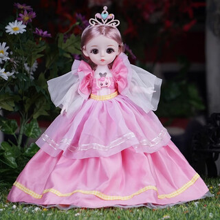 Shantou lincun singing glowing light rag doll girl toy festival birthday gift long dress wedding dress little princess doll pink snow white 30cm bag (photographed here for personal use)