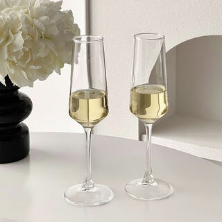 Jian yang's high-looking champagne glass, french crystal tall glass wine glass, home light luxury high-end red wine glass, sparkling wine glass, small era champagne glass - two pack