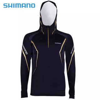 Shimano shimano sun protection clothing hooded fishing clothing ice silk sun protection clothing summer quick dry boat fishing luaji fishing clothing shimano-black gold sun protection clothing xl (140-160jin jin equals 0.5 kg)