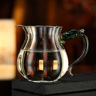 Heqi jinlong tea sea high borosilicate heat-resistant pure handmade glass fair cup high-end household tea dispenser mi cui 315ml