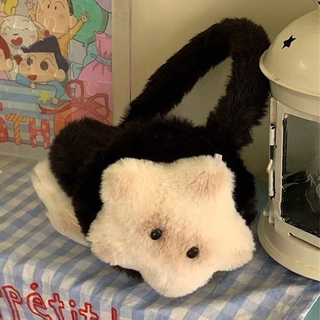 Fikawei cute star warm earmuffs for women winter coldproof ear bags for female students windproof ear protection antifreeze ear warming ear covers siamese cat earmuffs black