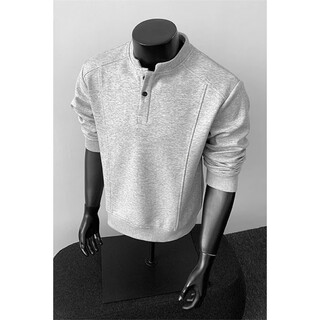 Semir american polo henley shirt men's long-sleeved t-shirt spring and autumn trend cleanfit inner casual men's base sweatshirt gray m
