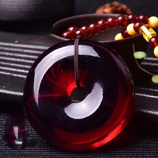 Jinxu burmese amber safety buckle pendant, exquisite blood amber pendant for men and women, amber belt certificate