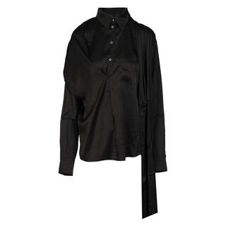 Acne studios light luxury women's layered button-up black 20 | 34 fr