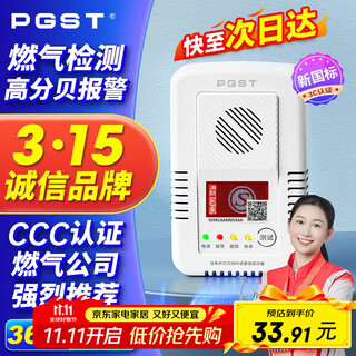 PGST燃气报警器天然气报警器煤气泄漏报警家用厨房天然气检测器 R03