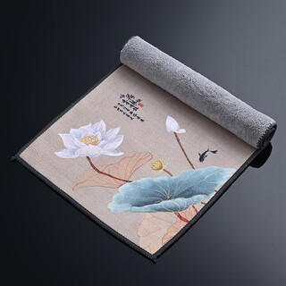 Raf core tea towel tea mat cloth chengao high-end thickened plush water-absorbent painted zen towel tea table pot wiping thickened long tea towel-helian 36*17