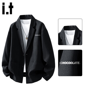 Chocoolateit business casual jacket men's autumn new solid color loose suit suit jacket men black 3xl