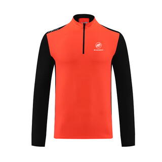 Mammoth mammoth elephant summer quick-drying clothing lightweight sports long-sleeved t-shirt outdoor half-open collar cycling suit for men haze blue and white fluorescent orange and black m 100120jin jin is equal to 0.5 kg