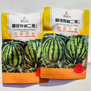 Xiudu no. 2 watermelon seeds are early maturing, resistant to low temperature, resistant to cracking, disease resistant, crystal matchmaker, small thin skin, juicy and crispy.