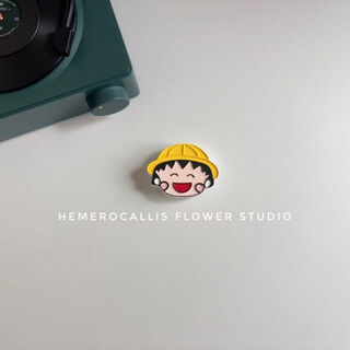 Litian car aromatherapy car perfume air conditioner air outlet decoration clip wedding dress cherry yellow hat maruko-chan ornaments interior accessories yellow hat maruko-ups + 1 bottle of essential oil