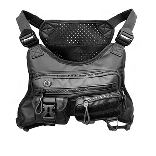 Deyiying second generation tactical chest bag workwear bicycle street fashion functional vest bag motorcycle chest bag black