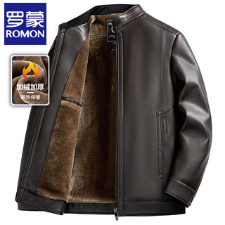 Luo meng leather jacket men's dad winter clothes thickened middle-aged and elderly men's new warm leather jacket tops