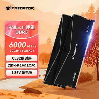 Acer predator 32g (16g 2) set ddr5 6000 frequency desktop memory stick pallas ii lingshuang series (c32) shi yaohei ai computer accessories