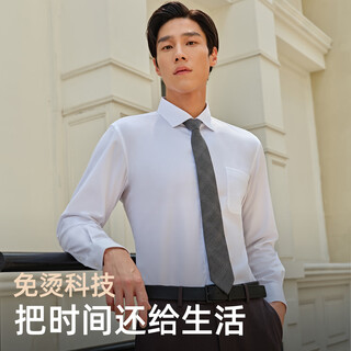 Youngor dp no-iron autumn and winter business casual high-end pure cotton white long-sleeved shirt shirt for men 12135b