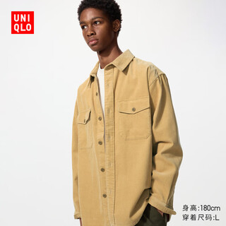 Uniqlo herren und damen cord arbeitshemd langarmshirt casual retro 25 herbst und winter neu 480295 31 beige l