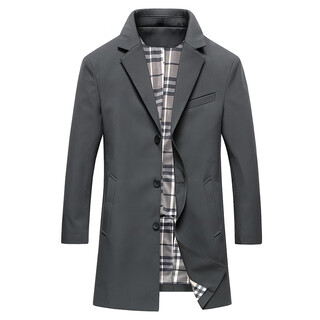 Boss spring and autumn men's windbreaker 2025 new high-end mid-length casual suit jacket men's non-iron gray 3xl 190