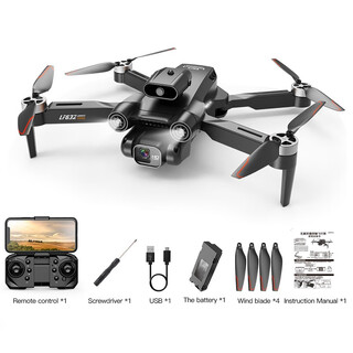 无人机遥控飞机玩具四轴飞行器避障高清航拍双摄儿童男孩飞机模型 LF632【黑】 电池*1