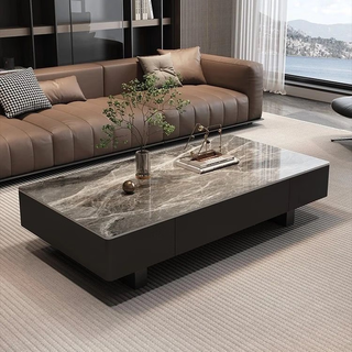 Qiyinge italian light luxury slate coffee table living room household small apartment simple and high-end 2025 new rectangular coffee table