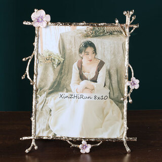 Fantasy japanese style small fresh photo frame table 7 inches 6 inches 7 10 inches creative exquisite light luxury wedding photo frame 10 inches pink flower family photo 20x25cm horizontal and vertical photos are optional