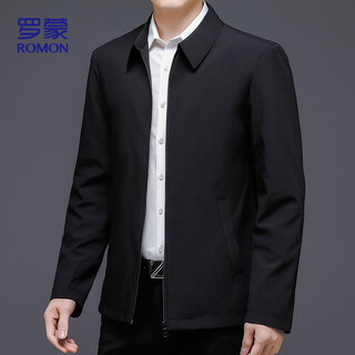 Romon jacket men's autumn business casual and middle-aged and young commuter baseball uniform tops executive jacket men's sj88 black xl