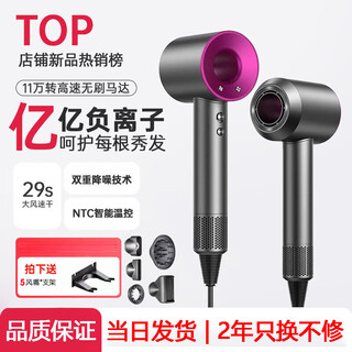 Laifen yuexiang series hair dryer high power household silent negative ion hair care hair dryer bladeless high speed hair dryer rose red-five air nozzles billion-level moisturizing negative ions constant temperature hair care