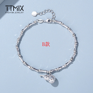Ttmix crushed ice ice gourd bracelet pt950 platinum bracelet women's bamboo bracelet platinum bracelet birthday gift b style 10.9-11.1g 16+3cm
