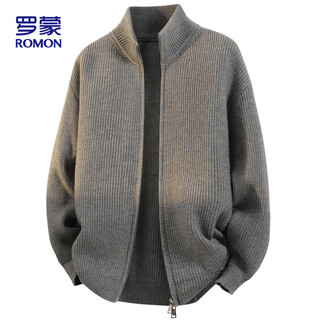 Romon knitted sweater men's autumn and winter casual loose off-shoulder cardigan sweater top jacket men's my09 dark gray xl
