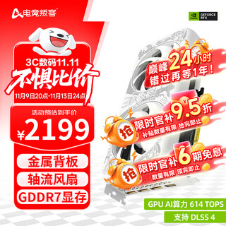 电竞叛客GeForce RTX 5060 X2W 8GB DLSS 4电竞台式机三角洲游戏渲染/AI/设计制图甜品级独立显卡 RTX 5060 X2W 8GB