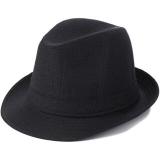 Линь Чжунсюнь шерстяная шляпа среднего и пожилого возраста, мужская весенне-осенняя защита от солнца, джазовая шляпа, тканевая мужская шляпа, шляпа отца, папы, старика, черная (четыре сезона), материал костюма, 57 см (меньшая окружность головы)